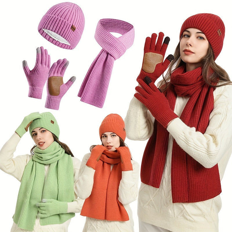 Joyful Winter Set - Hat, Scarf, and Gloves for Couples