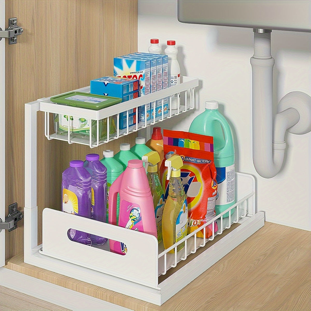 Metal Pull-Out Rack – Handy and Compact for Organising Cabinets
