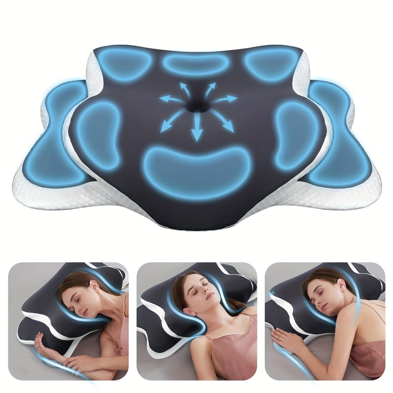 Ergonomic Memory Foam Neck Pillow – For Optimal Comfort and Support During the Night