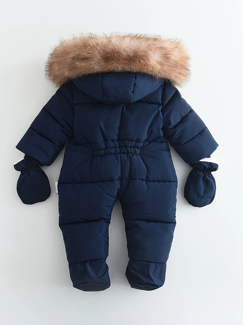 Frosty Baby Romper – Luxe Winter Jumpsuit with Hood for the Colder Months