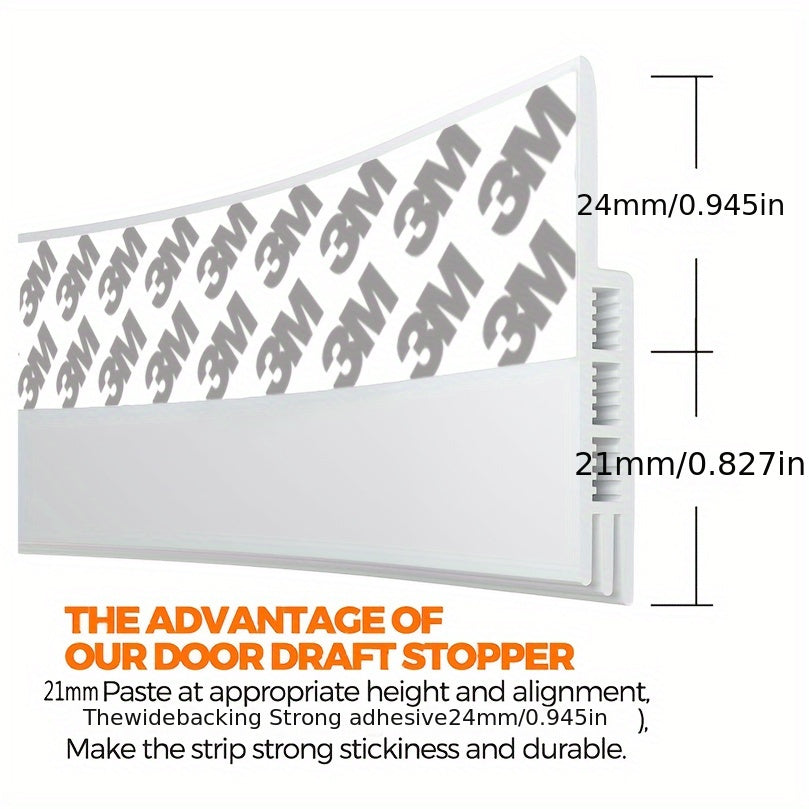 Draft Stopper for Door - Silicone Door Sweep with Strong Adhesive and Sound Insulation