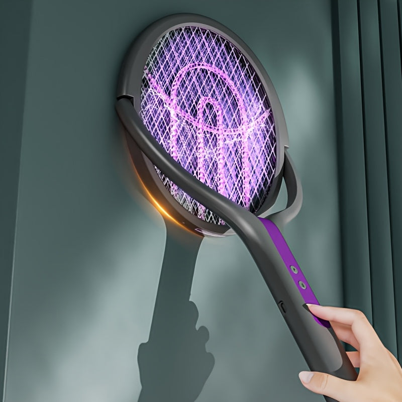 Foldable Electric Mosquito Swatter – Rechargeable with Extendable Pole