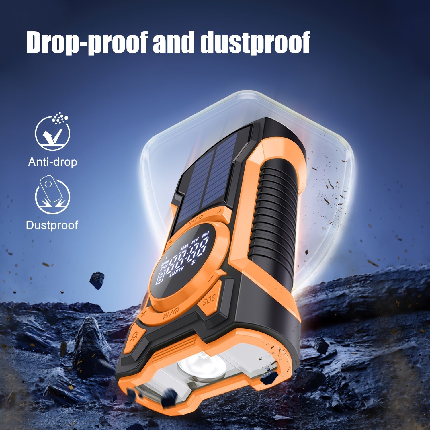 All-in-One Emergency Radio with Hand Crank and Solar Panel – For Camping and Emergency Situations