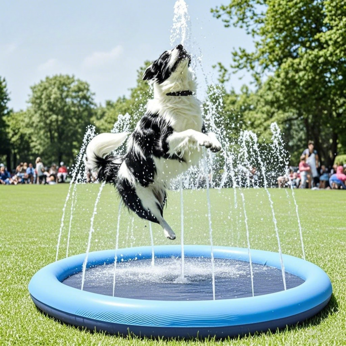 Dog Water Splash Pad – Refreshing Play Mat with Fountain