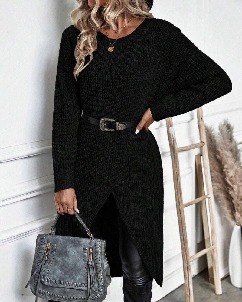 Lotte Asymmetric Knitted Dress – Elegant and Comfortable