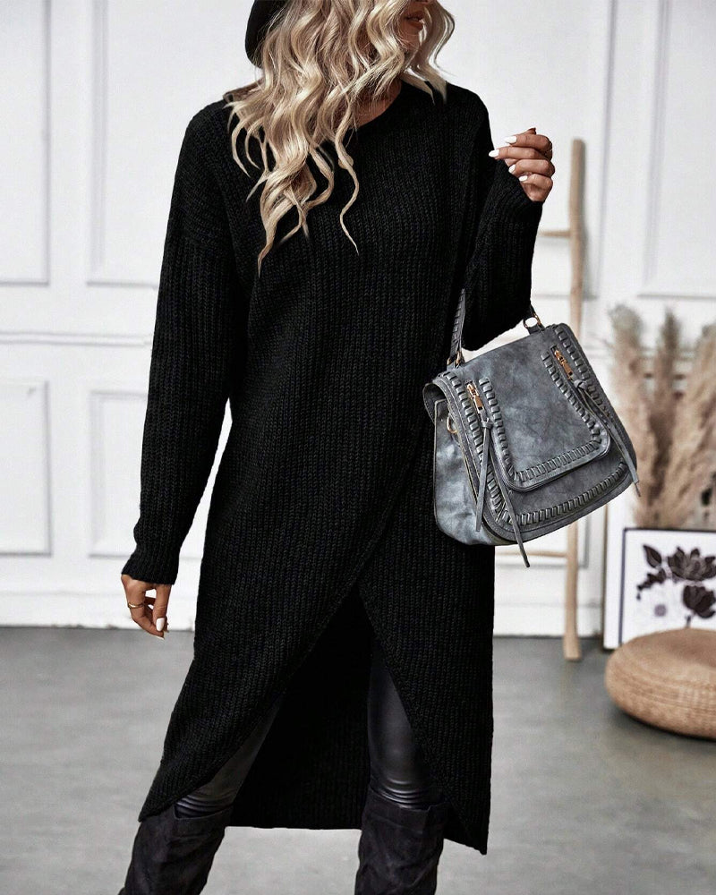 Lotte Asymmetric Knitted Dress – Elegant and Comfortable