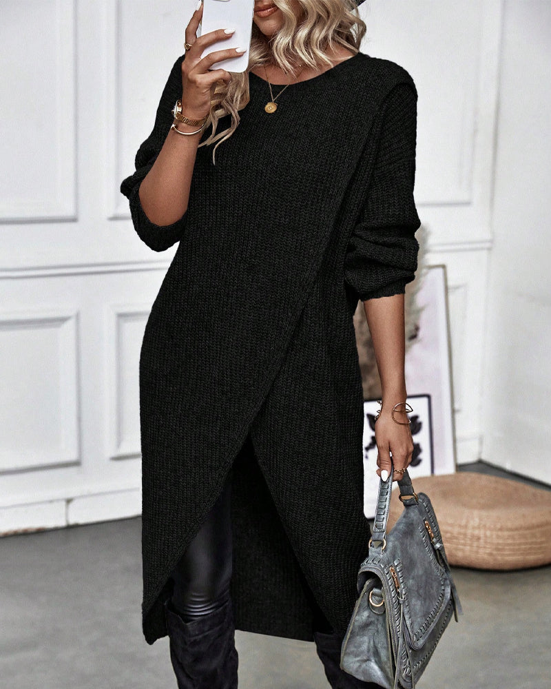 Lotte Asymmetric Knitted Dress – Elegant and Comfortable