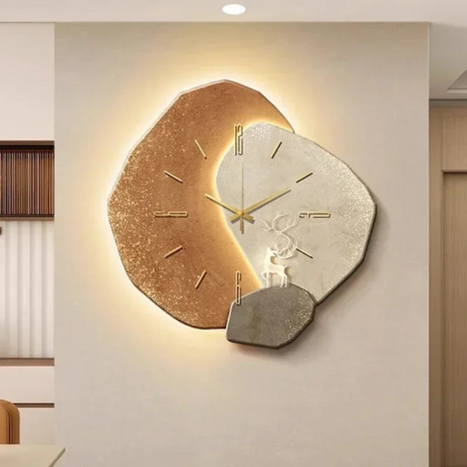 LunaWood Accent Wall Clock – Natural Elegance with Soft LED Glow
