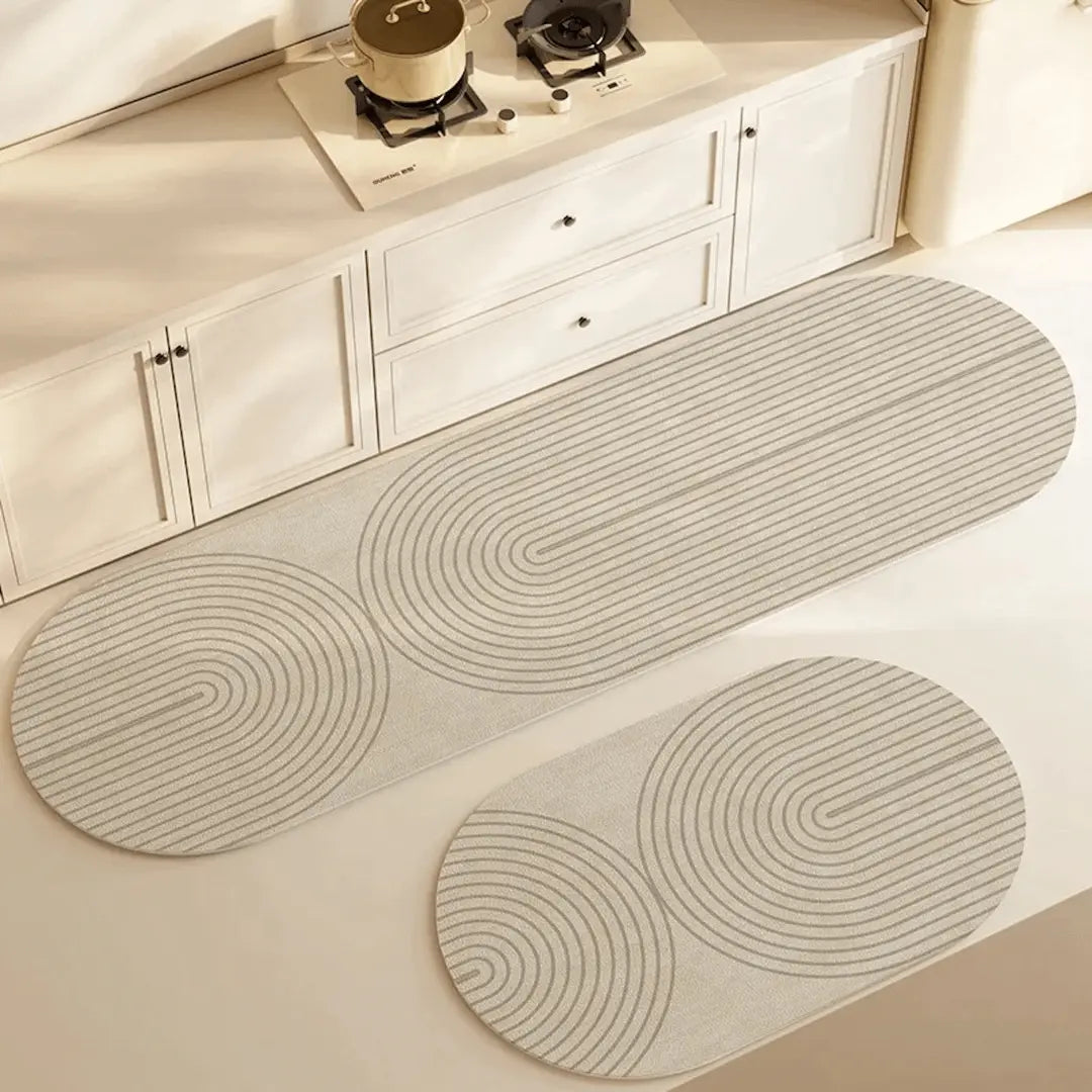 Oval Kitchen Mat – Absorbent and Non-Slip for Dry and Safe Floors