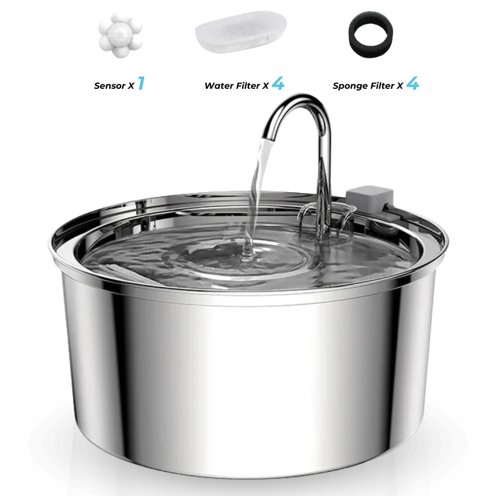 Stainless Steel Drinking Fountain for Cats – Quiet and Hygienic Hydration Convenience