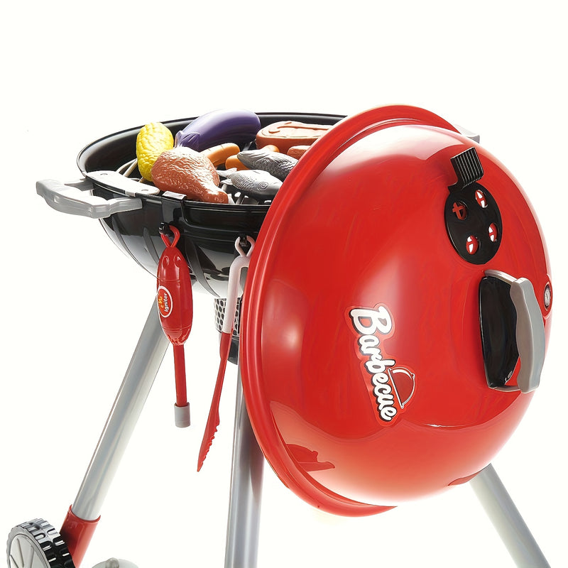 Kids’ BBQ Grill Playset – Rotating Wheels and Full Accessory Kit