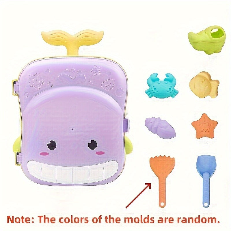 Whale-Themed Beach Toy Set for Babies – 8-Piece Travel Case