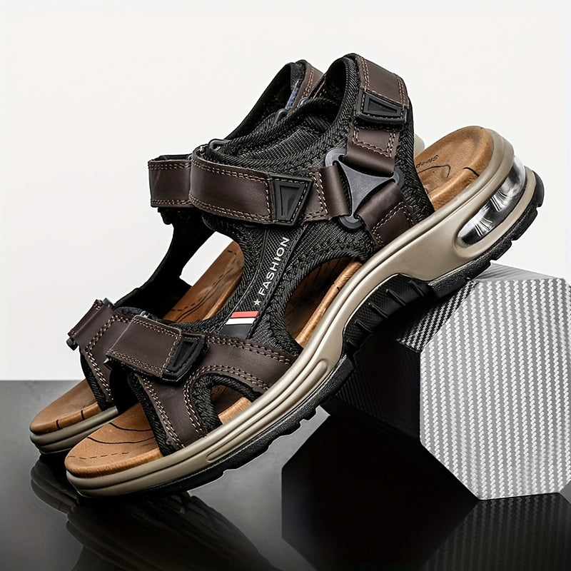 Premium Men's Leather Sandals – Adjustable and Shock-Absorbing