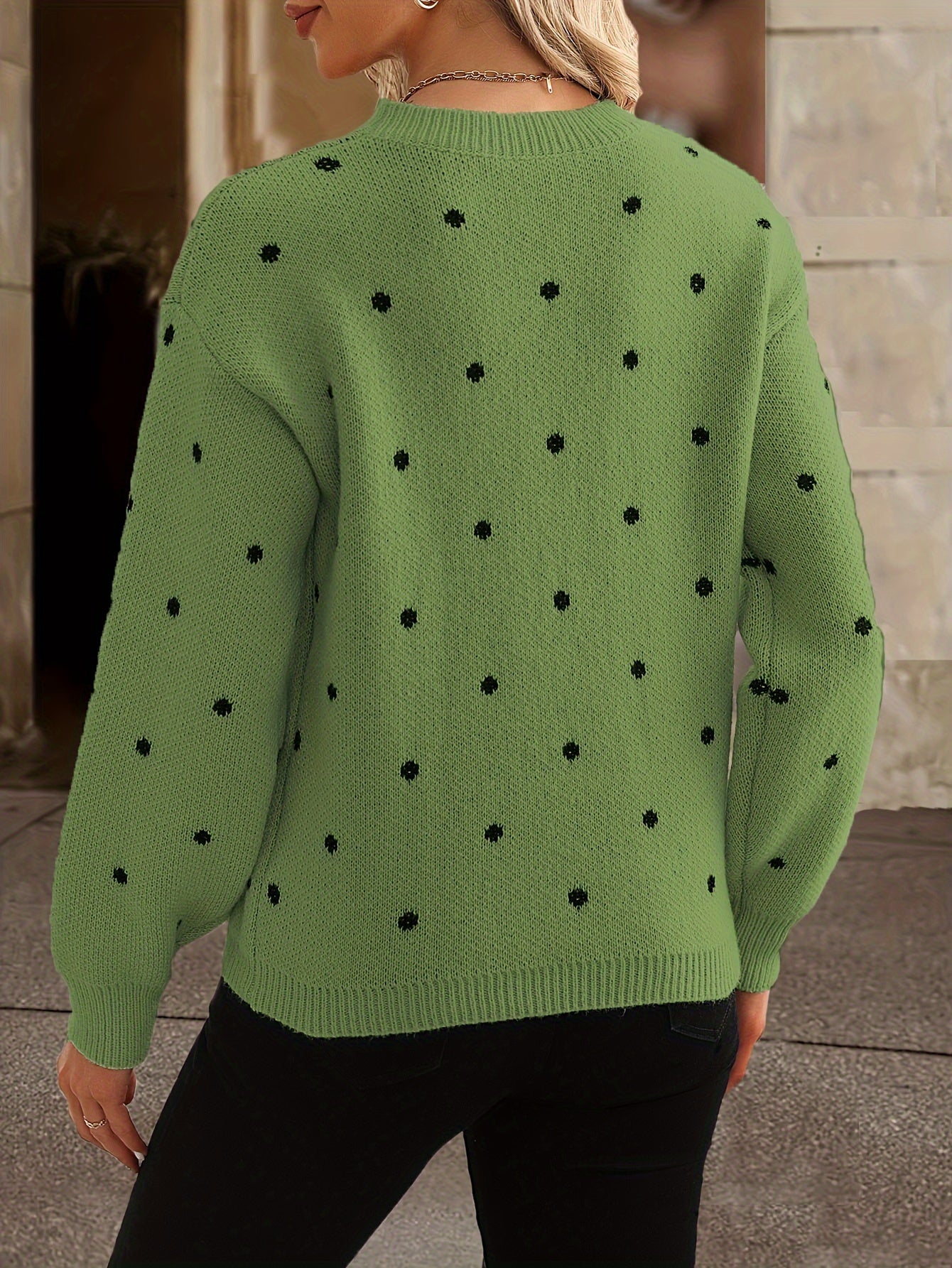 Zara Polka Dot Sweater - Casual and Stylish for Women in Autumn and Winter