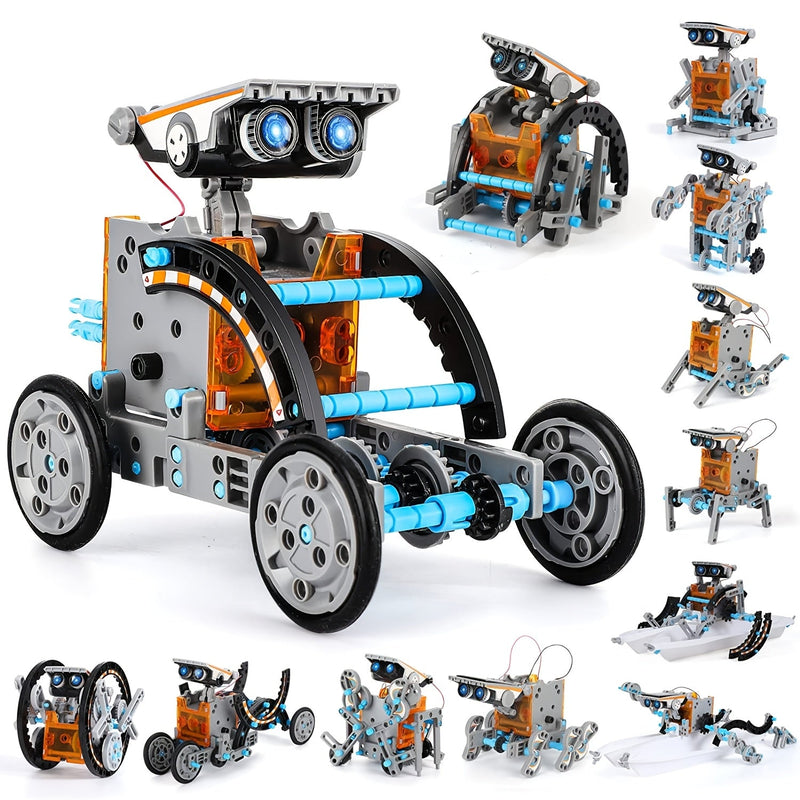 Solar Robo Builder - 12-in-1 Educational Construction Toy with Solar Power