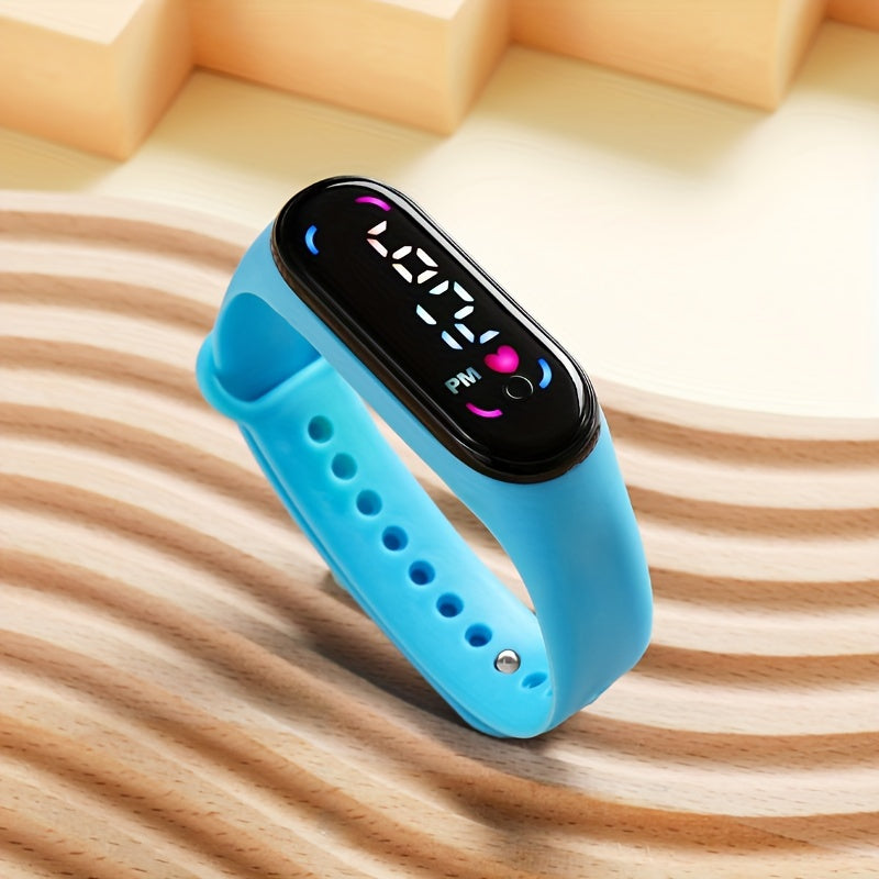 Glow-in-the-Dark Children's Watch - Colorful LED Display and Sporty Design