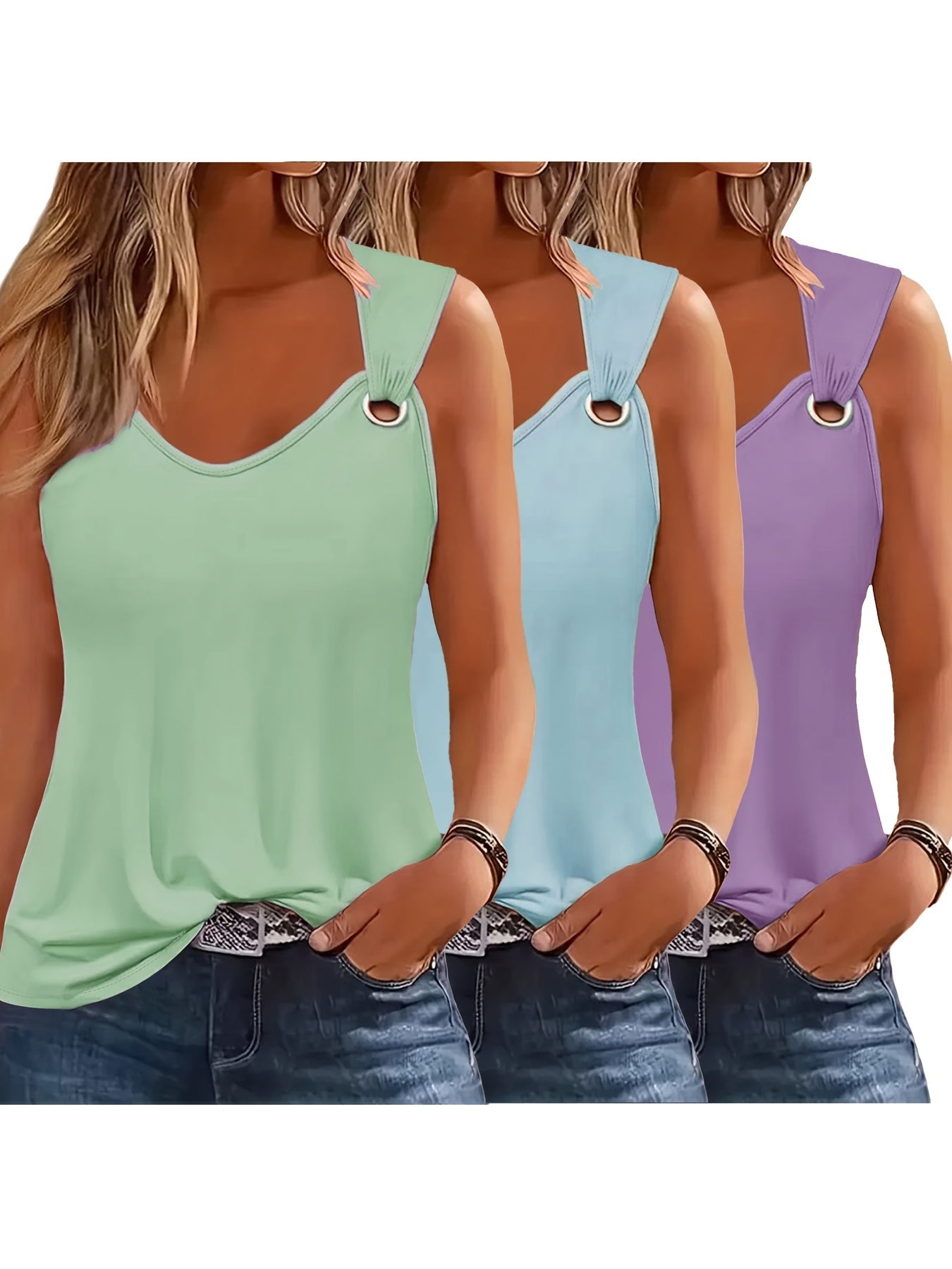 Ladies Tank Tops 3-Pack – Summer Ready and Loose Fit