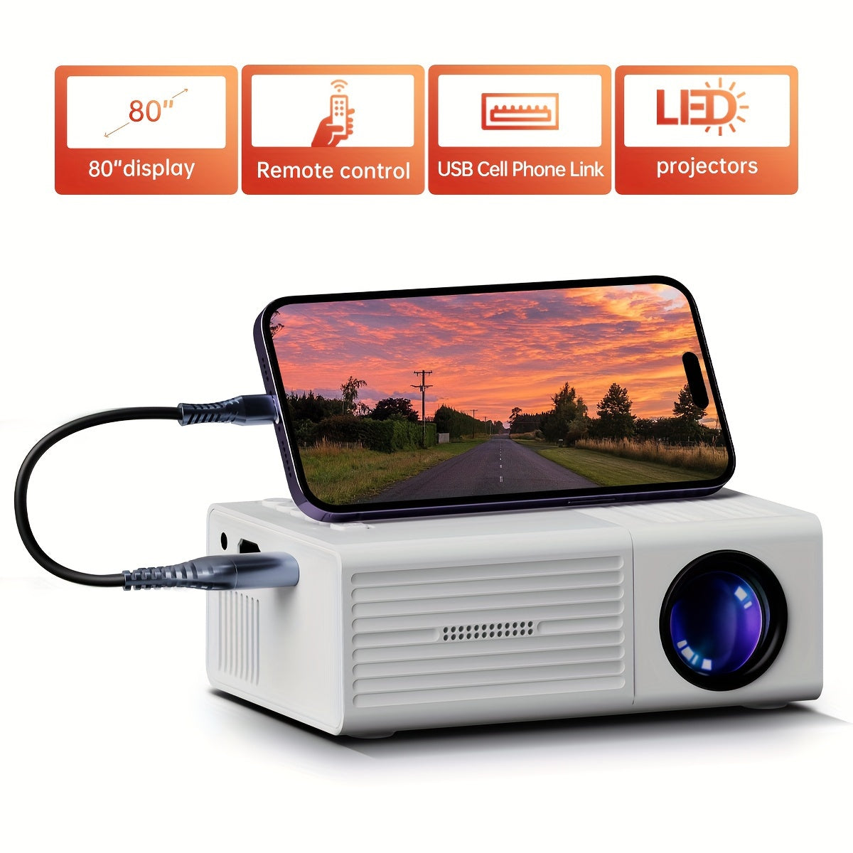 ClarityBeam Compact Mini Projector – High-Performance Imaging in a Portable Design