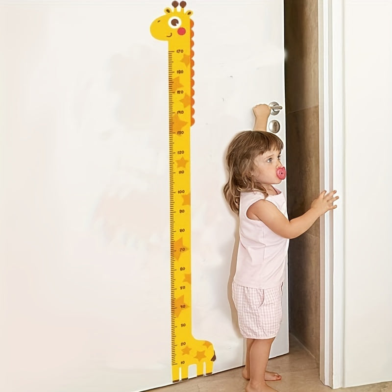 Cute Giraffe Growth Height Chart for Kids - Easy to Stick and with Colorful Tail