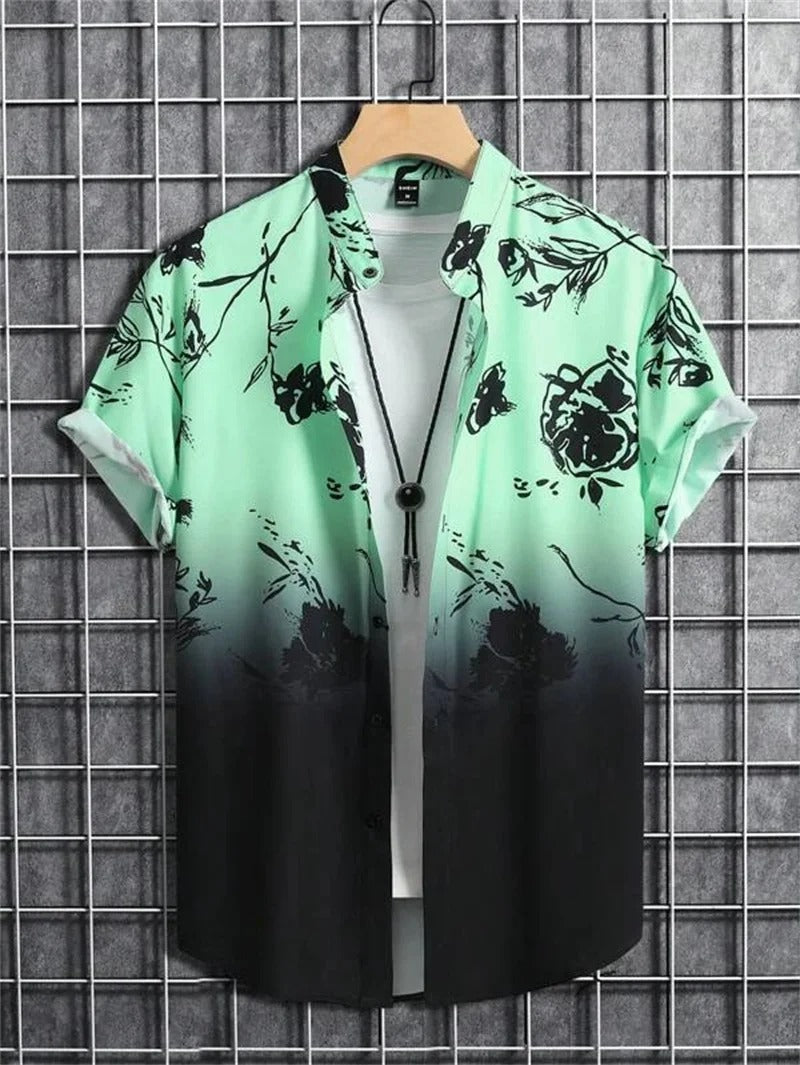 TropicWave Men's Palm Print Shirt – Fresh and Fashionable