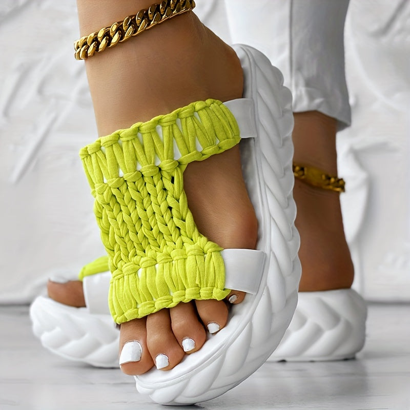 Comfortable Women's Sandals with Woven Upper and Platform Sole