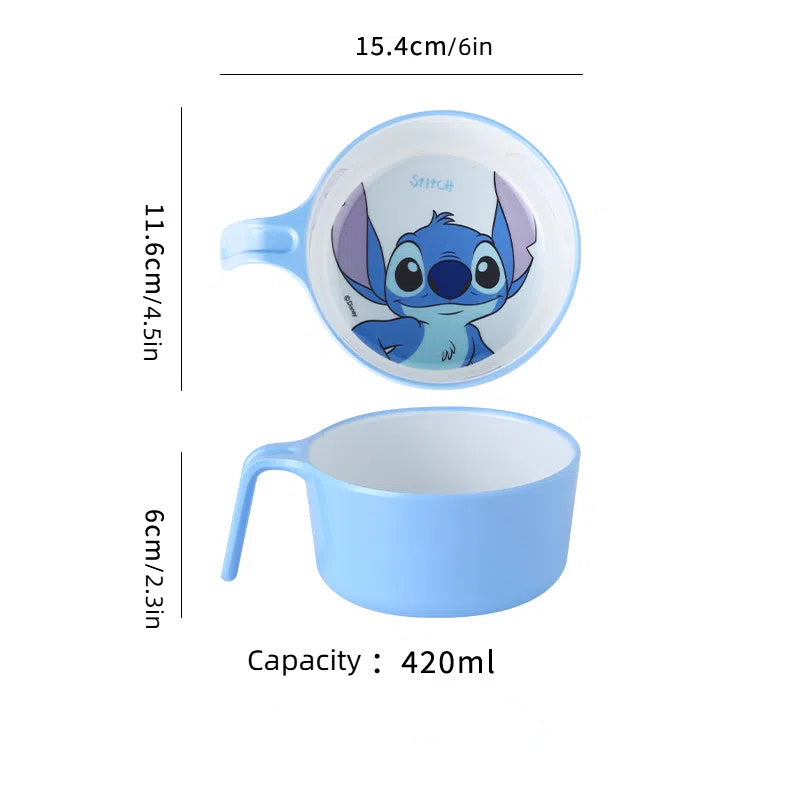 3-Piece Stitch Tableware Set – Bowl, Mug, and Spoon with Cute Cartoon Design
