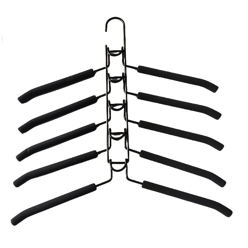 Multi-Layer Hanger Set – 5-in-1 Space-Saving Organizer with Non-Slip Foam Pads