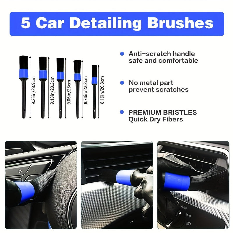 Multifunctional Car Cleaning Brush Set – Complete and Practical