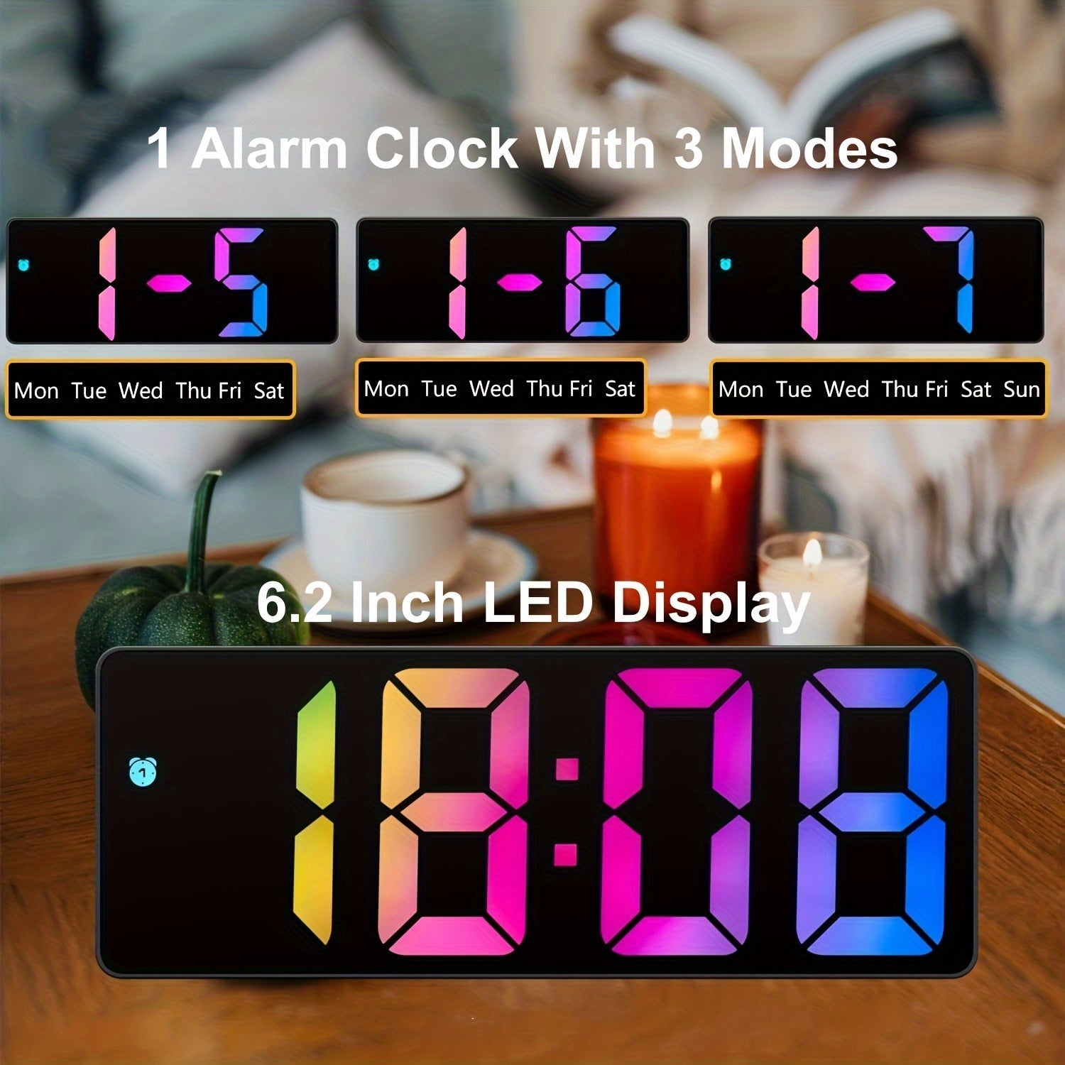 Colorful LED Digital Clock - For a Cheerful Start to Your Day