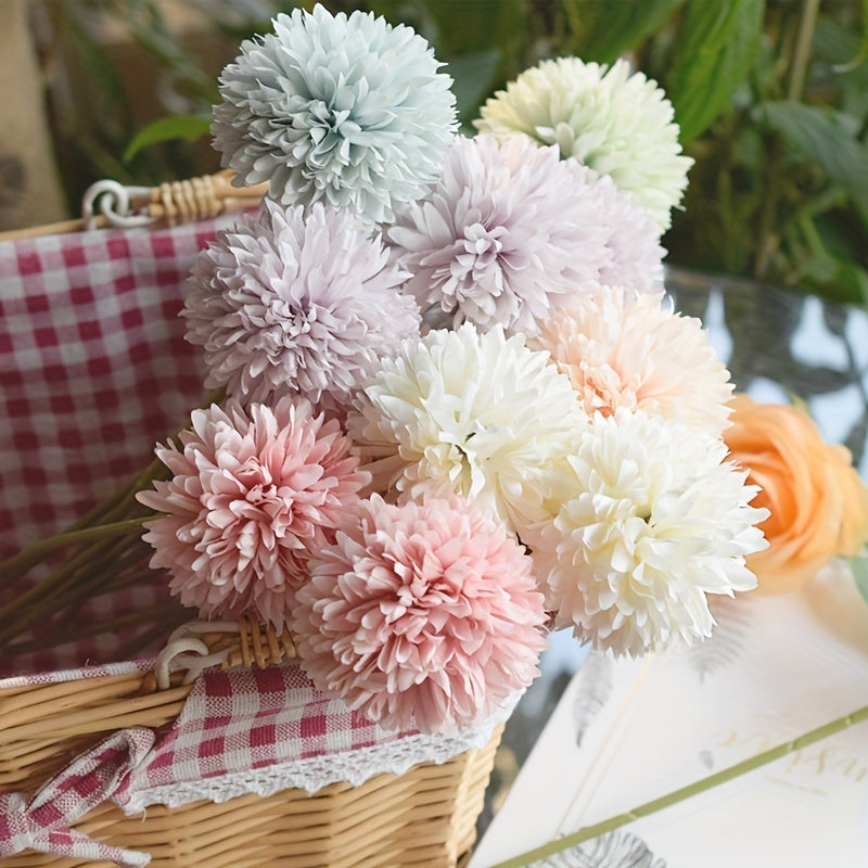 Set of 5 Artificial Chrysanthemum Flowers – Realistic Floral Arrangements for Weddings and Home Decor