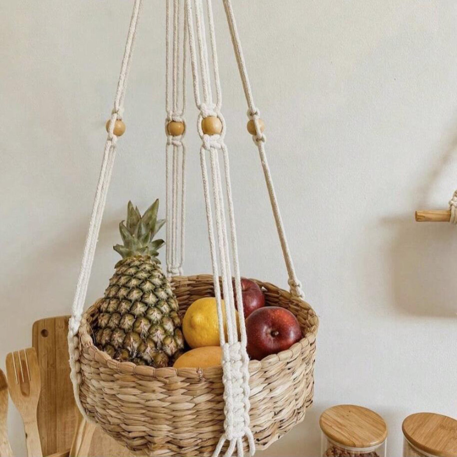 Handwoven Bohemian Hanging Basket - Ideal for Decorating Your Space