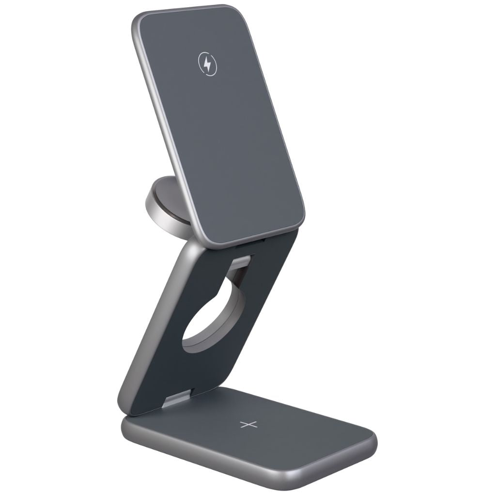 3-in-1 Foldable Wireless Charging Station – Travel-Friendly Charger for Apple Devices