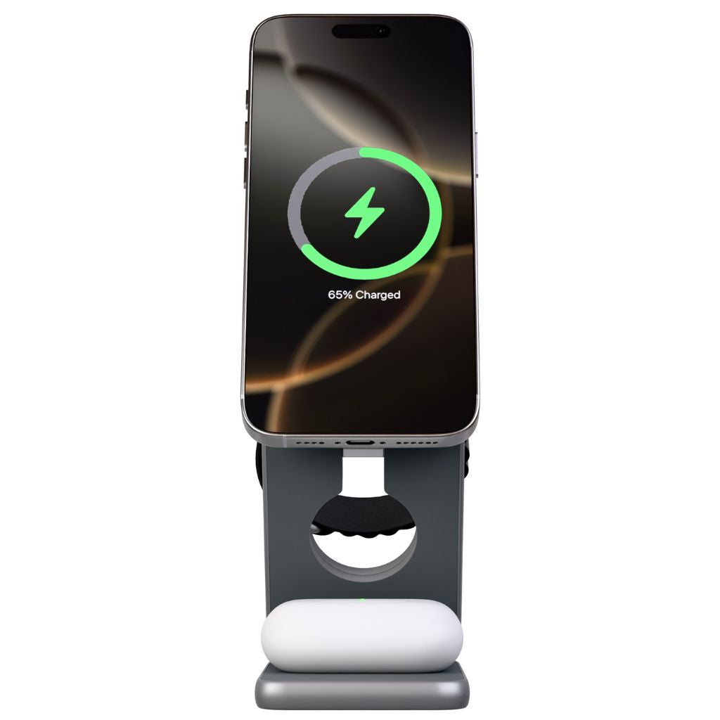 3-in-1 Foldable Wireless Charging Station – Travel-Friendly Charger for Apple Devices