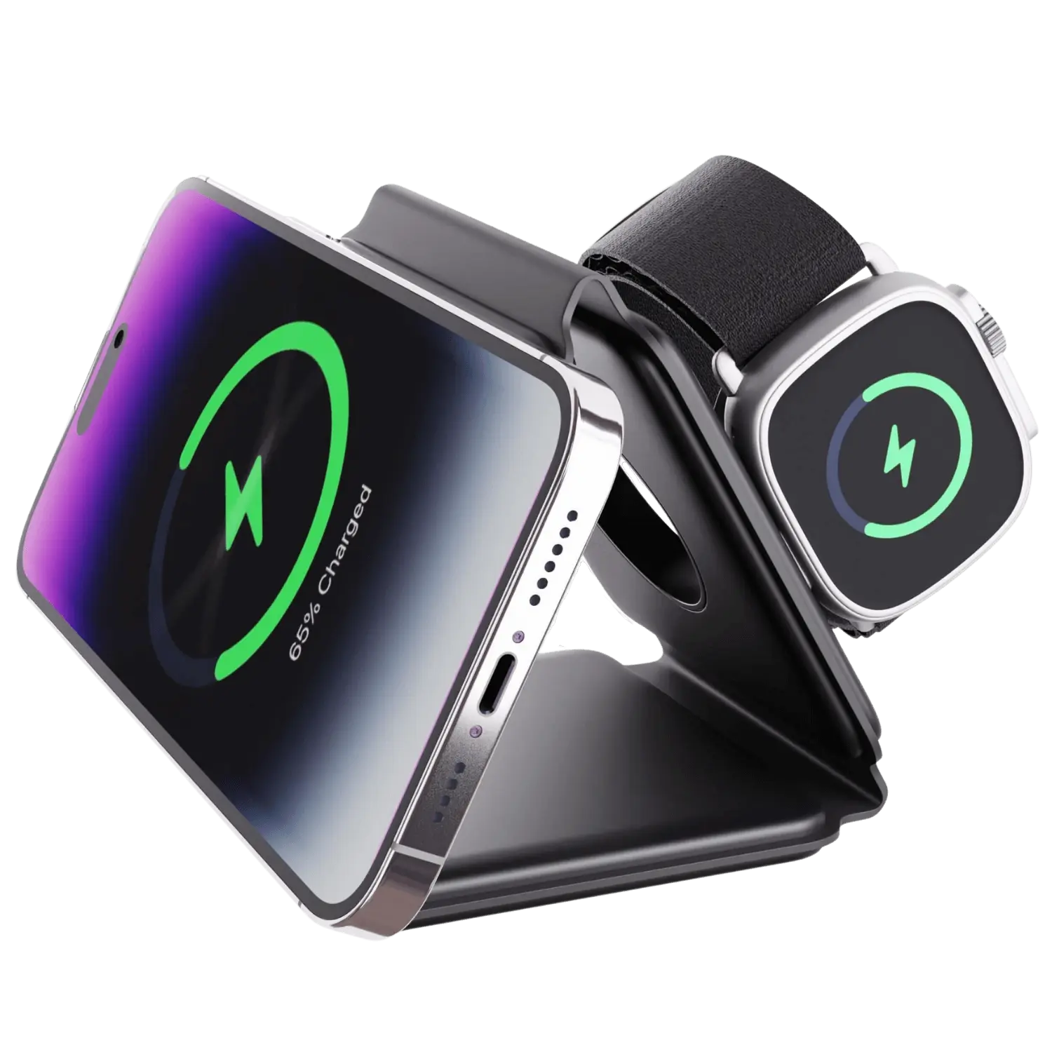 TriCharge Fold – Wireless Travel Station for iPhone, Watch and AirPods