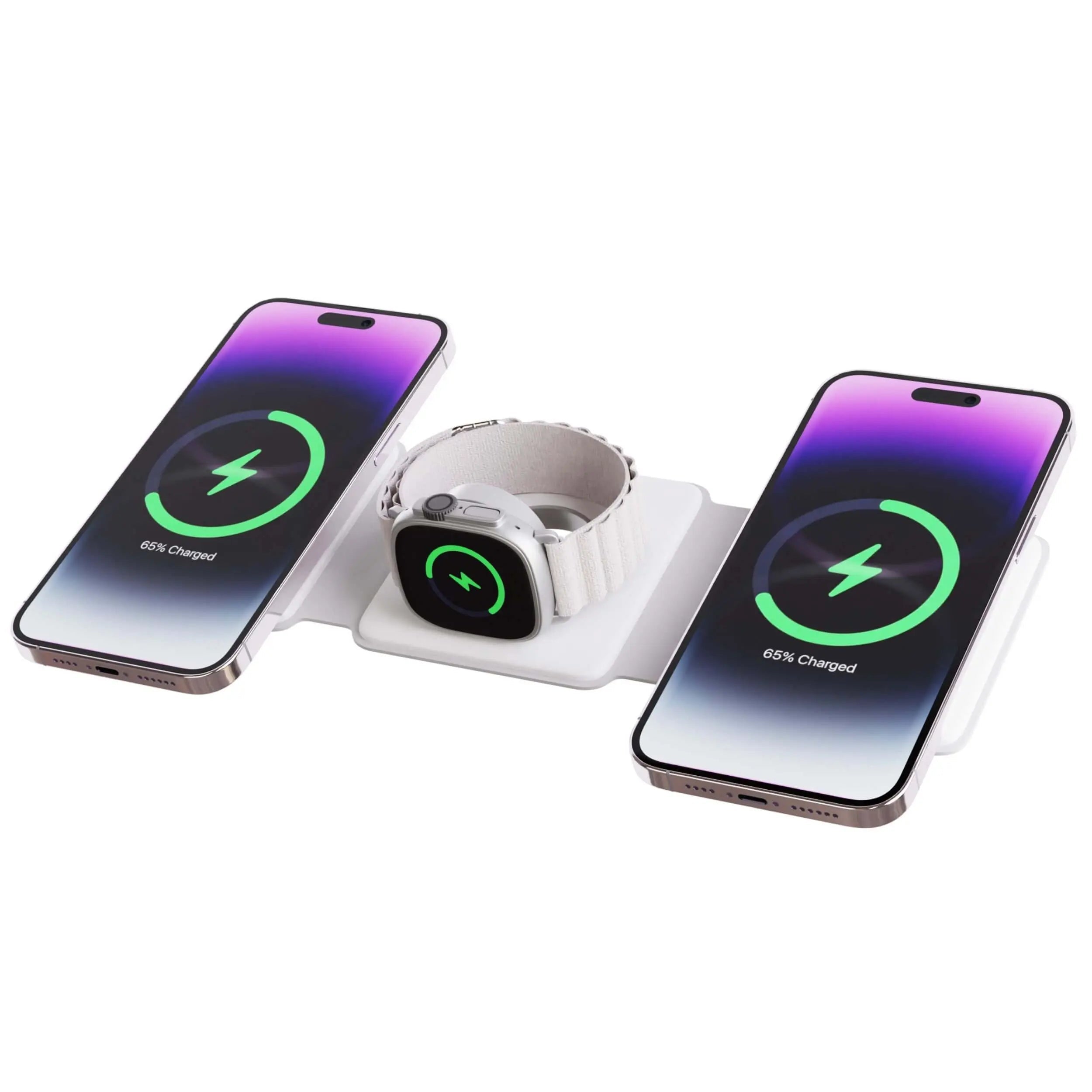 TriCharge Fold – Wireless Travel Station for iPhone, Watch and AirPods