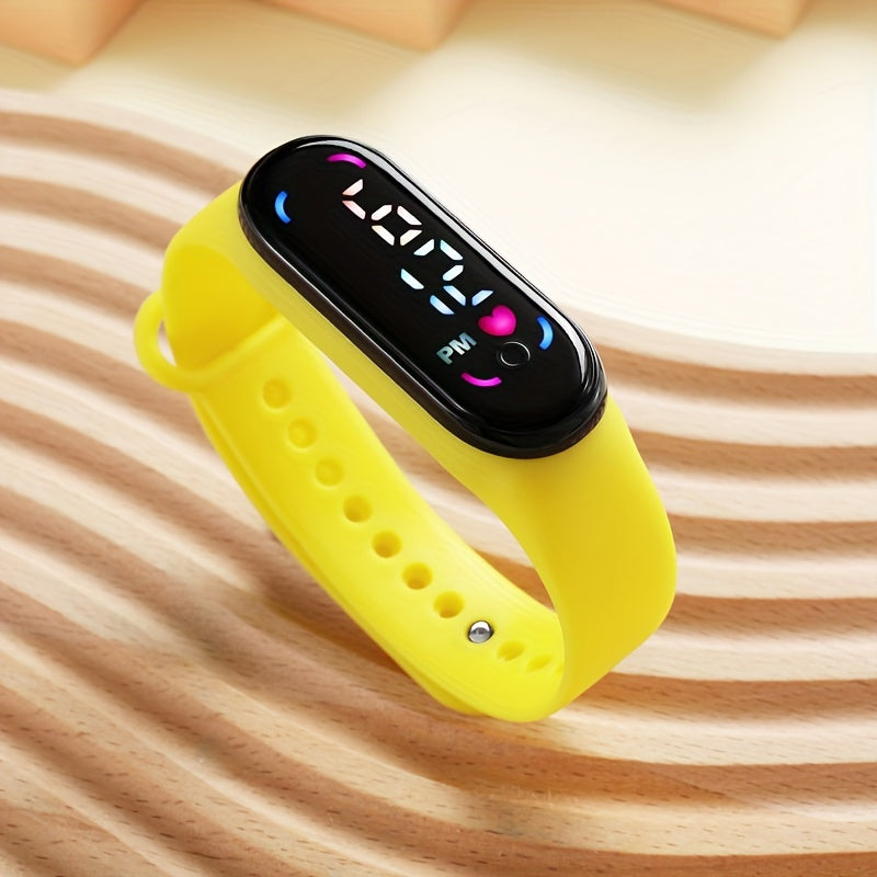 Glow-in-the-Dark Children's Watch - Colorful LED Display and Sporty Design