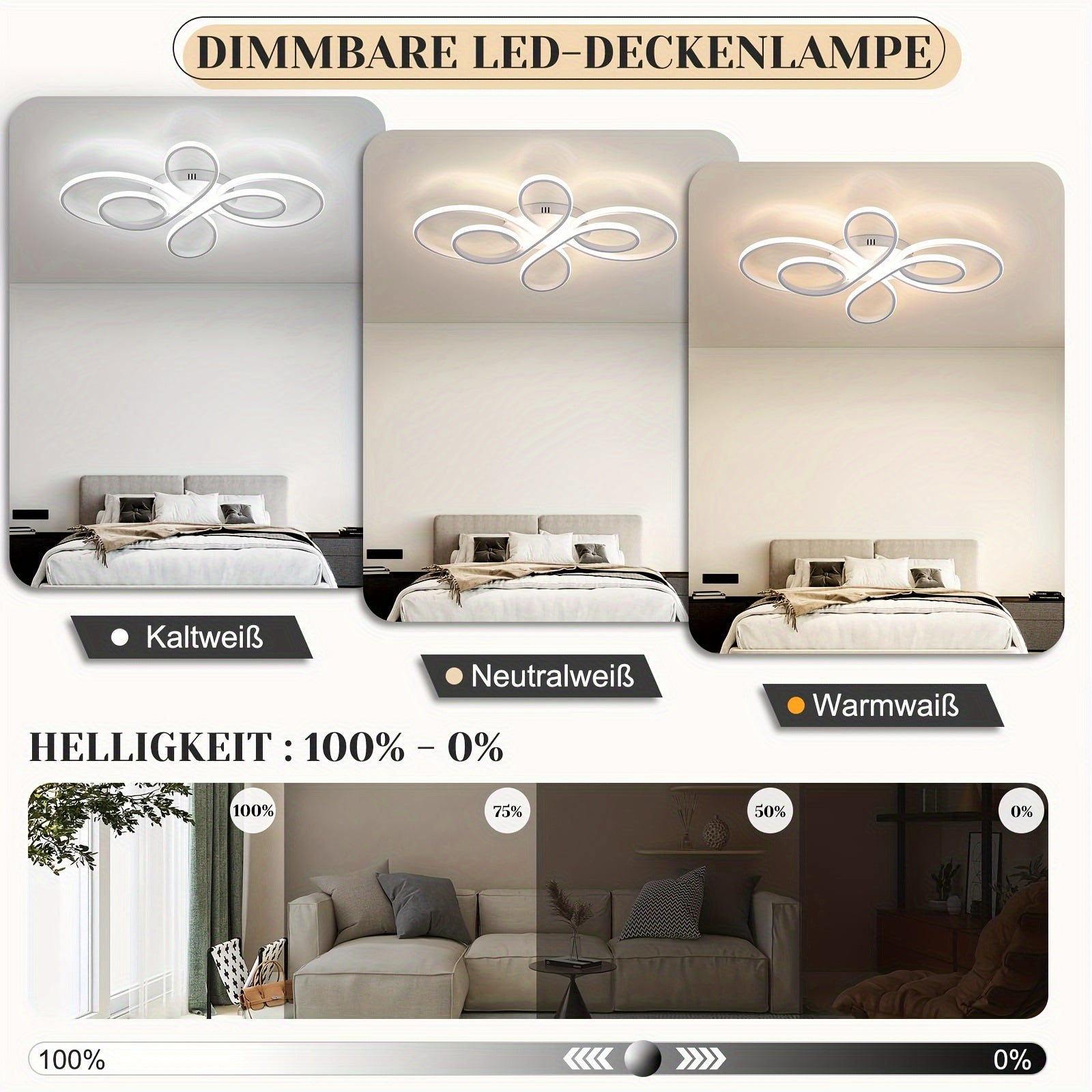 LED Ceiling Lamp 90W – Large Diameter and Dimmable