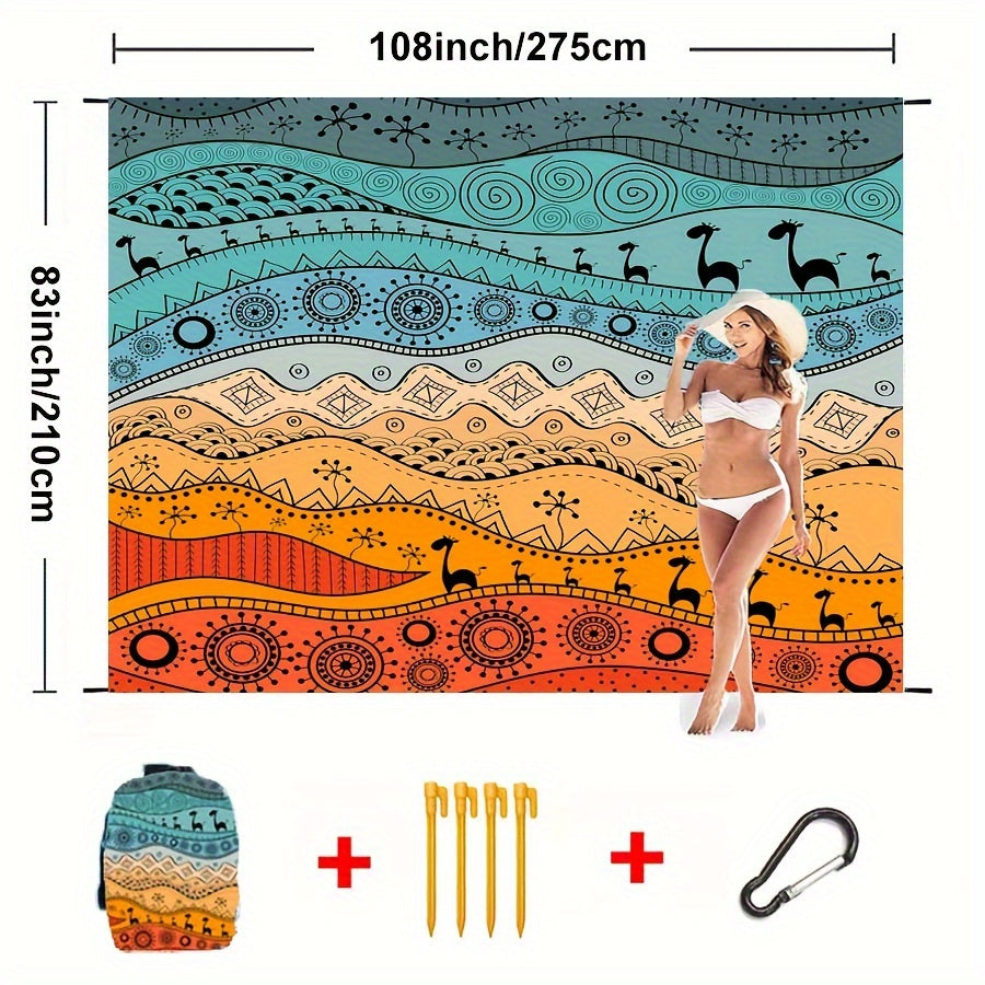 TropiComfort Oversized Beach Mat – Spacious, Durable, and Sand-Resistant