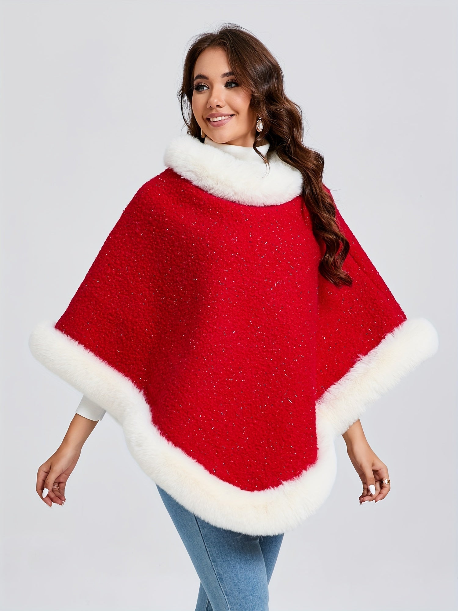 Liselotte Fluffy Poncho - Warmth and Comfort for Cold Days