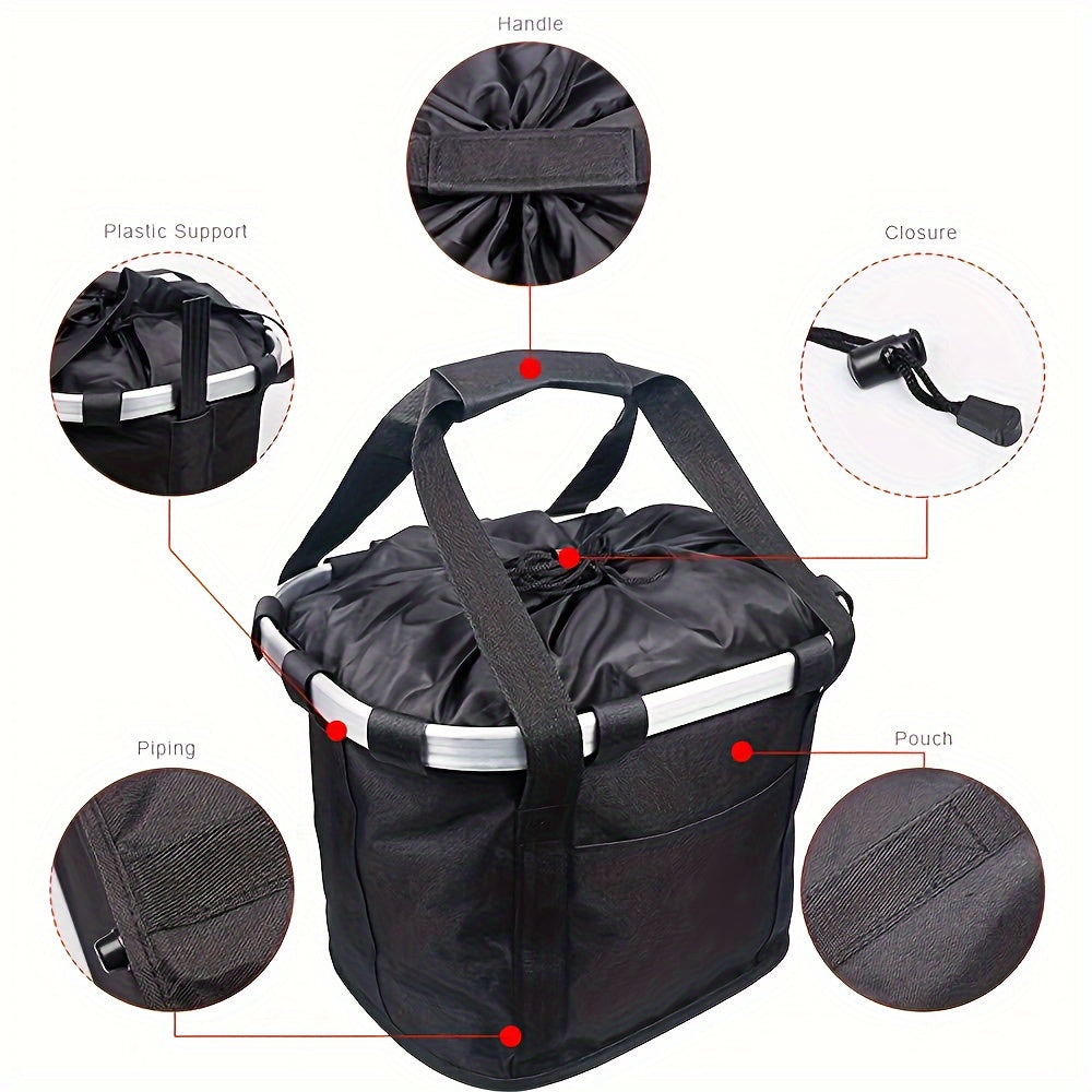 Foldable Bicycle Basket – High Capacity and Sturdy Load Capacity for Bikes and Pets