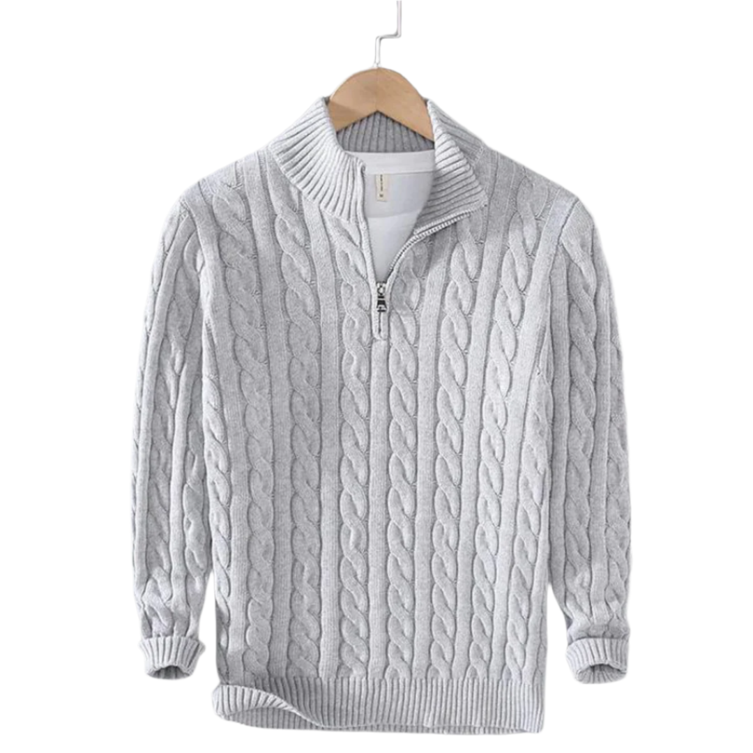 Lars Cable Sweater with Half Zip – Timeless and Warm