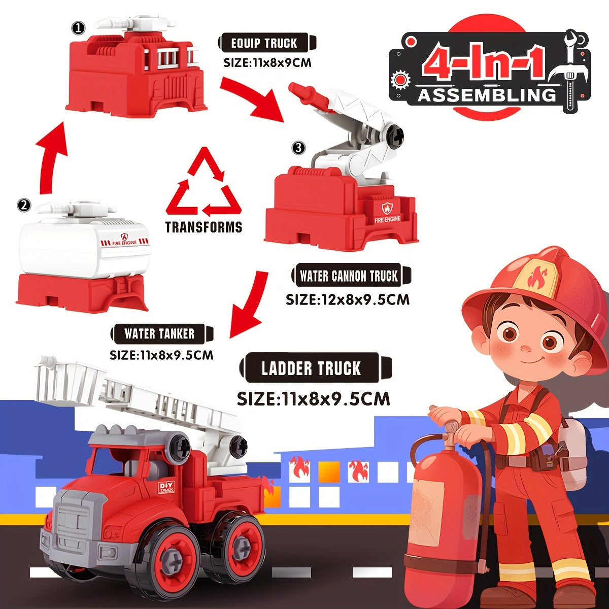 Firefighter Heroes Building Set - Create Your Own Fire Trucks and Save the Day