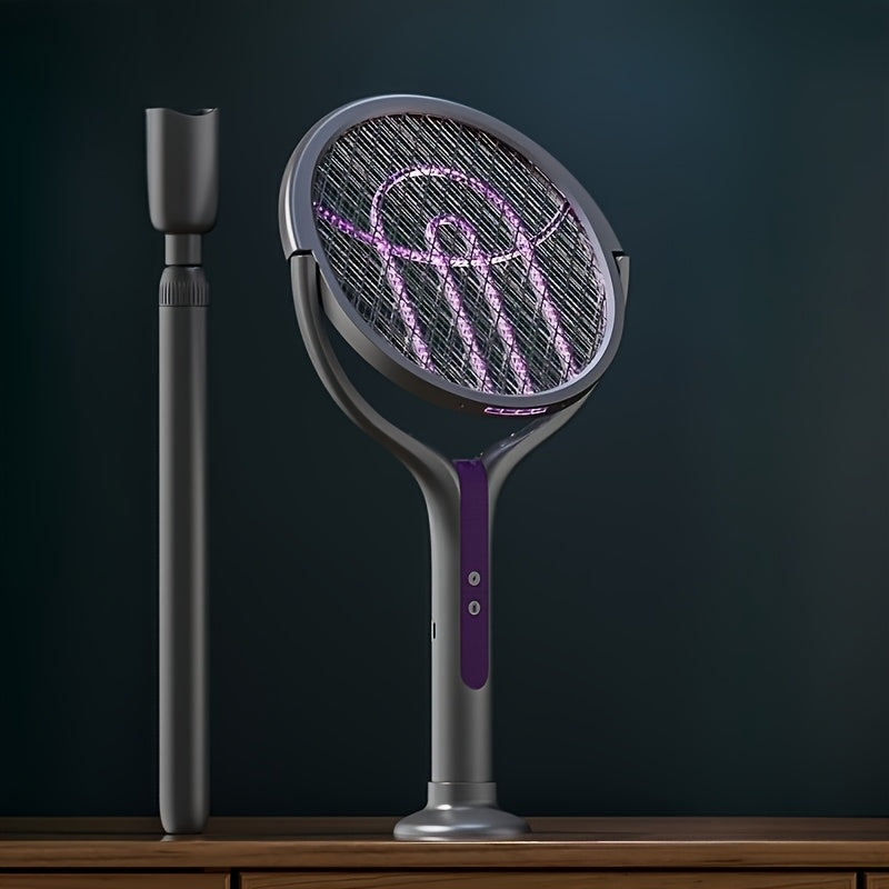 Foldable Electric Mosquito Swatter – Rechargeable with Extendable Pole