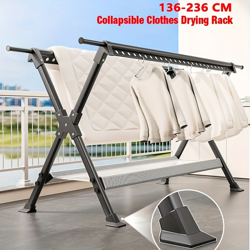 FlexiDry Clothes Drying Rack – Foldable and Spacious with 36 Windproof Holes