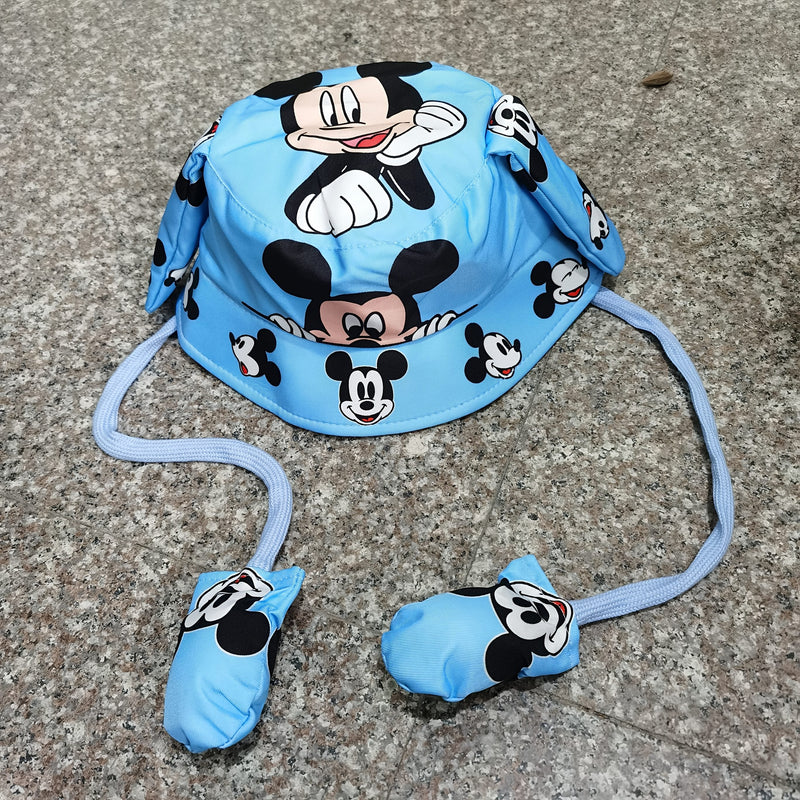 Moving Ears Fisherman Hat for Kids – Cute Cartoon Stitch Design