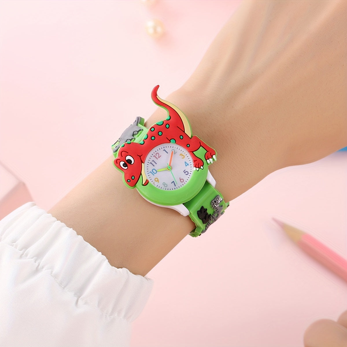 Dinosaur Children's Watch - Fun Cartoon Tyrannosaurus Rex with Silicone Band