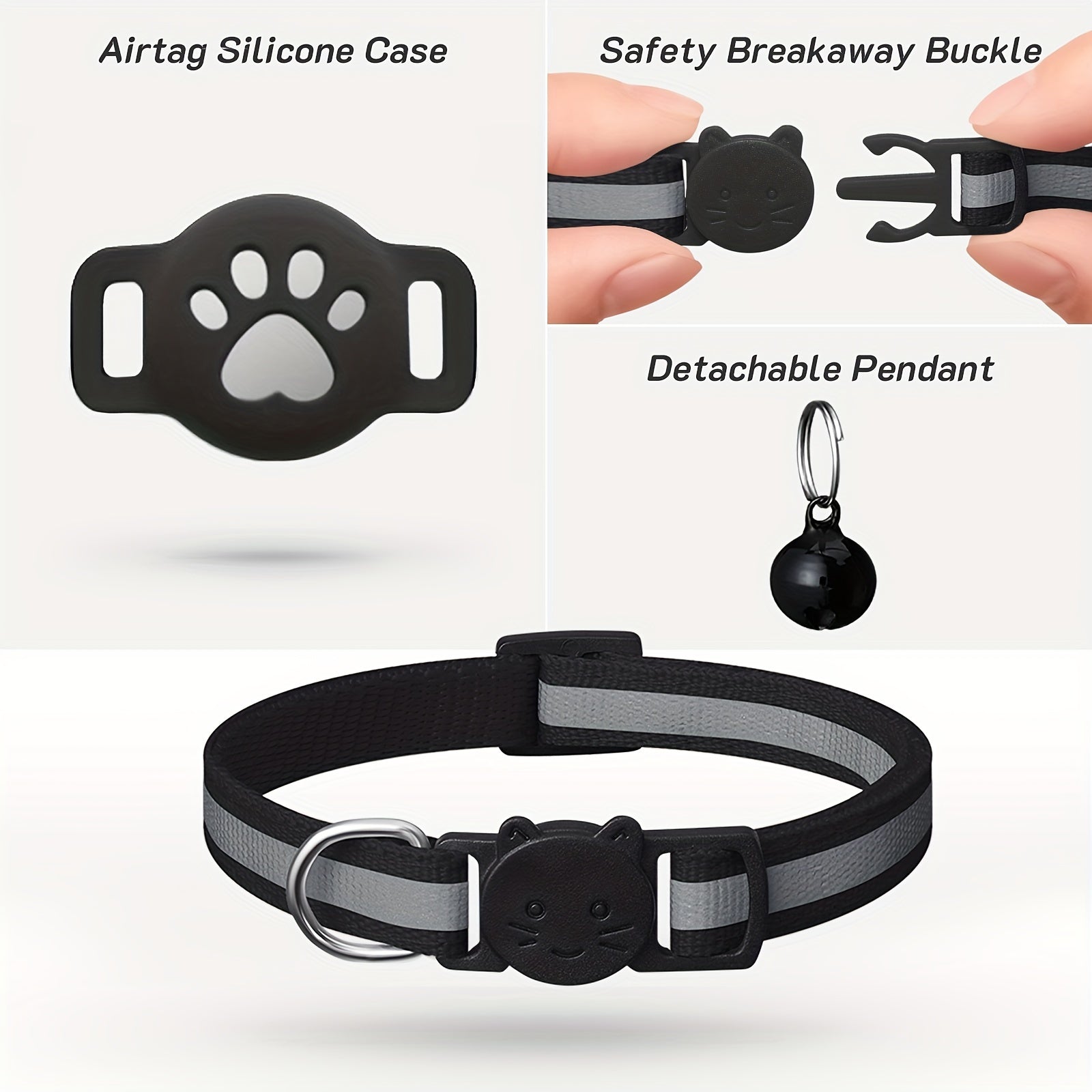 Cat Collar with Safety Buckle and Bell – Adjustable for Cats of Various Sizes