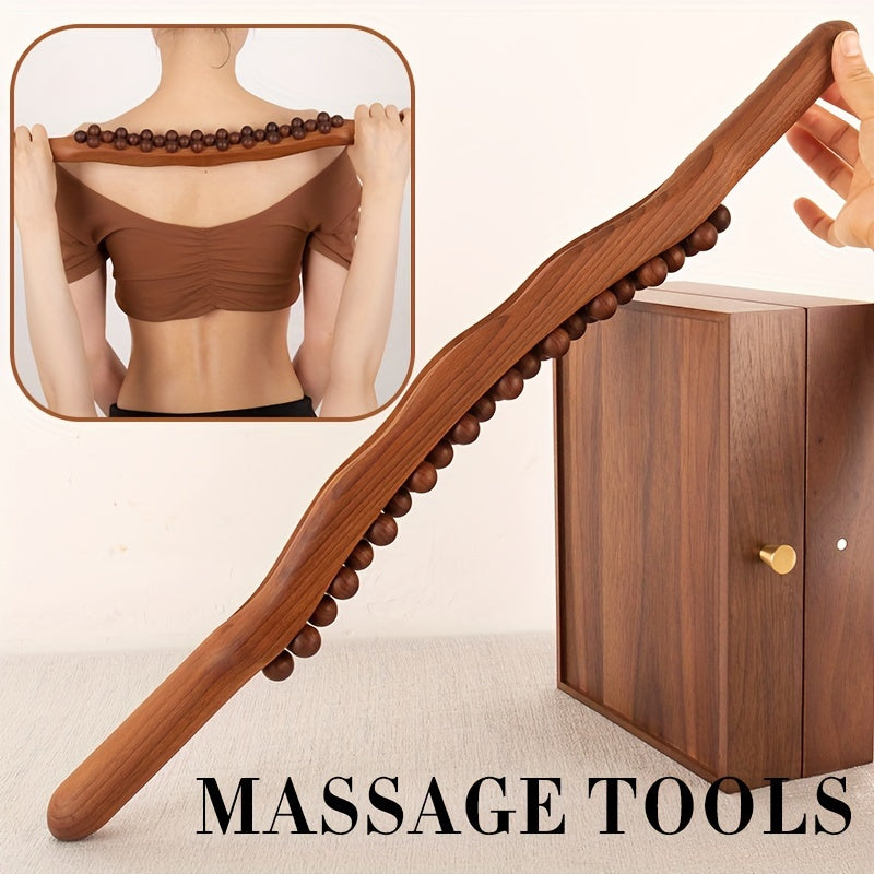 Wooden Massage Stick with 31 Beads – Deep Muscle Relaxation