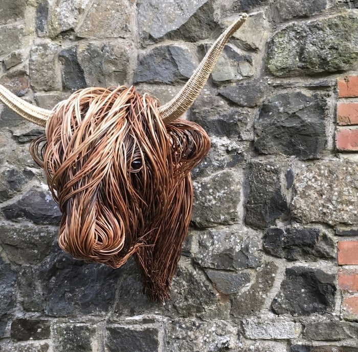 Toro Rustic Wall Sculpture – Handmade Rattan Artwork