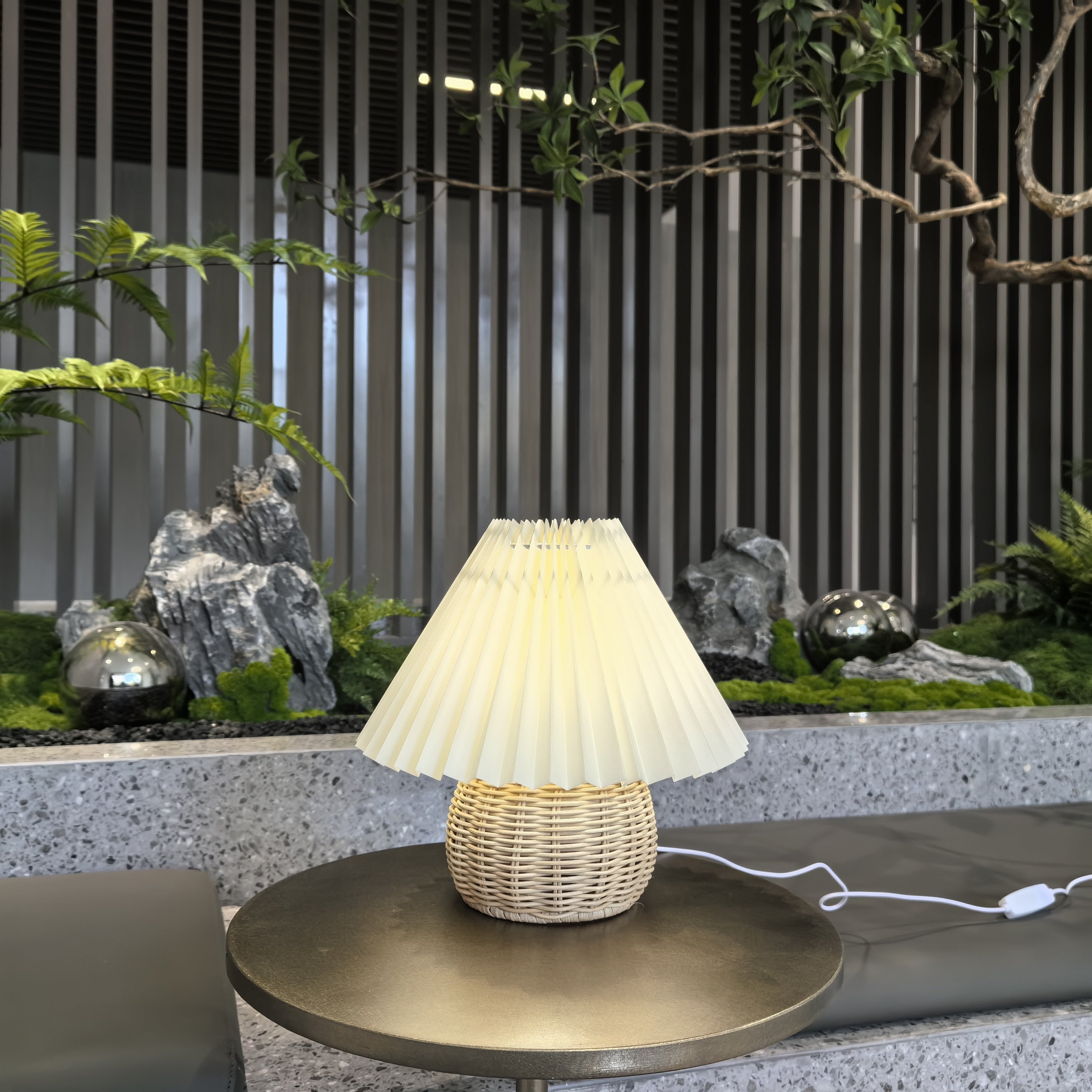 Bamboo Woven Table Lamp - Cozy and Refined Design